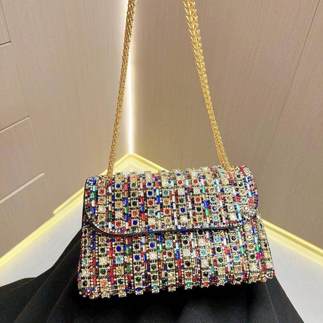 Vintage underarm bag Stylish rhinestone small bag Shoulder Bag Crossbody dinner bag 777753447631 - COCOMELODY